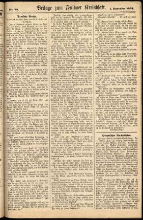 Zweite Ausgabe vom Samstag, den 01. November 1879.