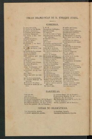 Obras dramáticas de D. Enrique Zumel