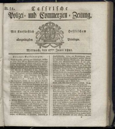 Nr. 51, Mittwoch den 27sten Junii. 1821