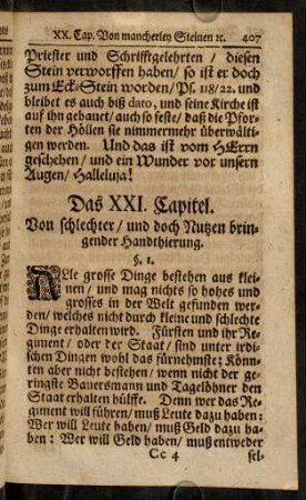 407-422, Das XXI. Capitel.