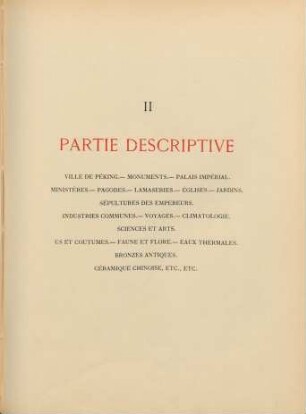 II. Partie descriptive
