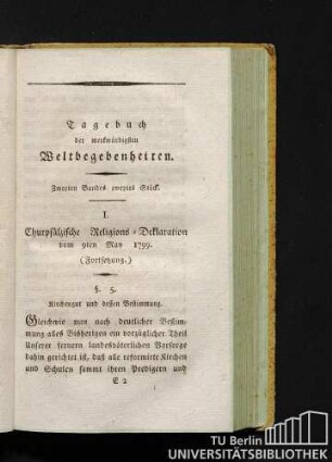 I. Churpfälzische Religions-Deklaration vom 9ten Mai 1799. (Fortsetzung)
