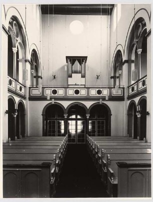 Evangelisches Diakonissenkrankenhaus Bethanien, Berlin-Kreuzberg Umbau. Kirche: Orgelempore nach Restauration