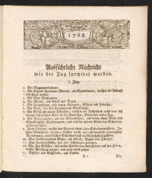 Ausführliche Nachricht wie der Zug formiret worden.