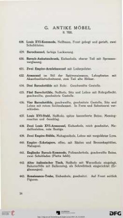 G. Antike Möbel (Nr. 428-443)