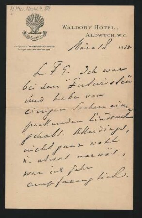 Brief an Gerda Busoni : 18.03.1912