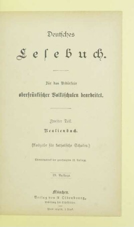 Teil 2, [Schülerbd.]: Realienbuch : für das Bedürfnis oberfränkischer Volksschulen bearbeitet