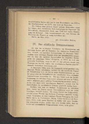 IV. Das städtische Brunnenwasser