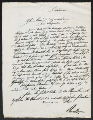 Brief von Fritz von Unruh an Margarete Hauptmann