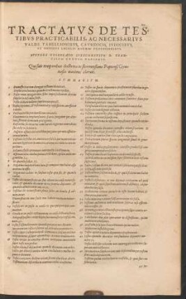 Tractatus De Testibus Practicabilis ... Auctore ... D. Francisco Curtio Papiensi.