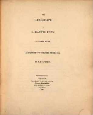 The Landscape : a didactic poem