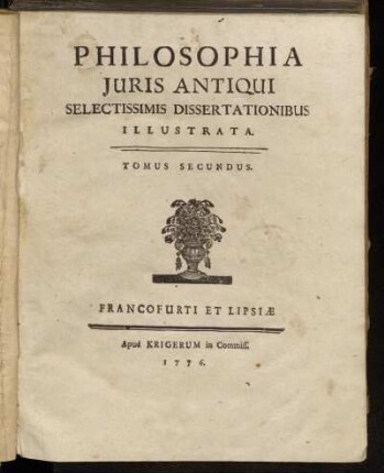 Tomus 2: Philosophia iuris antiqui