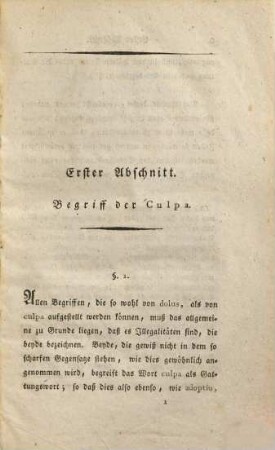 Die Theorie der Culpa : eine civilistische Abhandlung