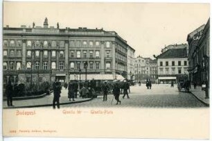 Budapest. Giselaplatz (Gizella tér) mit Pester Bank