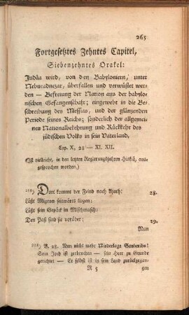 Fortgesetztes Zehntes Capitel, Siebenzehntes Orakel