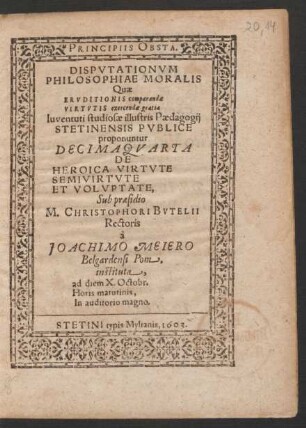 14: De Heroica Virtute Semivirtute Et Voluptate