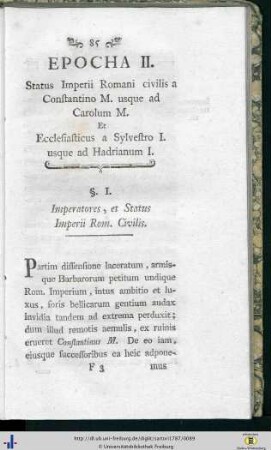 Epocha II. ... ab Constantino M. usque ad Carolum M. ...