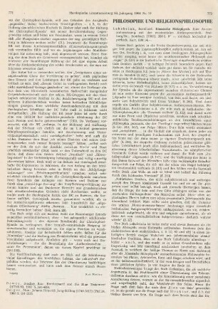 772-773 [Rezension] Lakebrink, Bernhard, Klassische Metaphysik