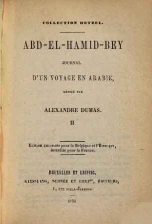 Ald-el-Hamid-Bey : Journal d'un voyage en Arabie. 2