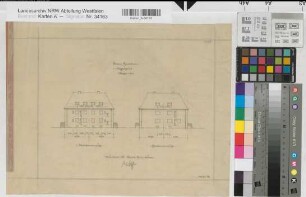 Doppelhaus Form Herten Ansichten 1926 1 : 200 25 x 31 Zeichnung Westfälische Heimstätte Wohnungsgesellschaft Münsterland
