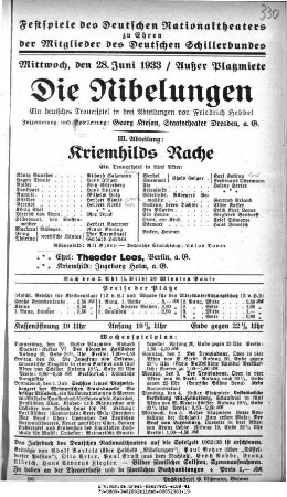 Die Nibelungen III. Abteilung: Kriemhilds Rache