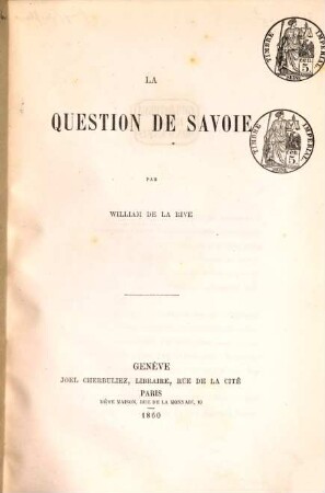 La question de Savoie
