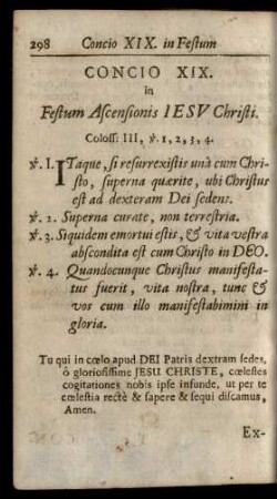 Concio XIX. in Festum Ascensionis Iesu Christi.