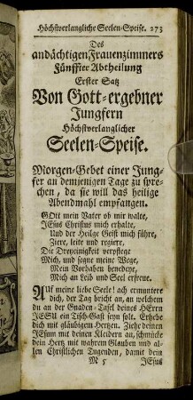 ...Fünffte[r] Abtheilung...