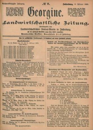 Sechsundsiebzigster Jahrgang. No. 7. Insterburg, 13. Februar 1908.