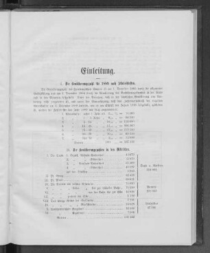 I. Die Bevölkerungszahl für 1889 nach Altersklassen.