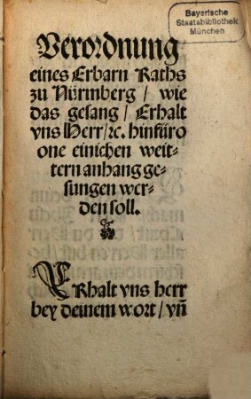 [Sammlung verschiedener Kirchengebete im Gebiet der Stadt Nürnberg aus verschiedenen Anlässen], [1525]