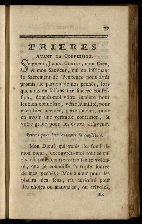 Prieres Avant La Confession.