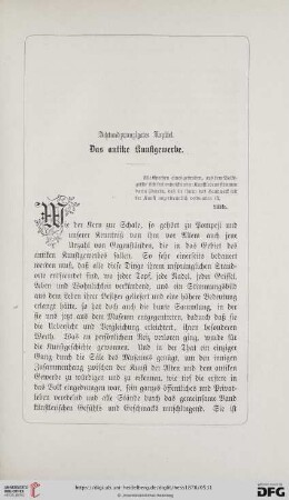 Achtundzwanzigstes Kapitel: Das antike Kunstgewerbe
