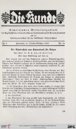 8: Der Schalenstein von Emmendorf, Kr. Uelzen