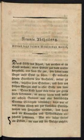 Neunte Abtheilung. Elfried setzt seinen Wanderstab weiter