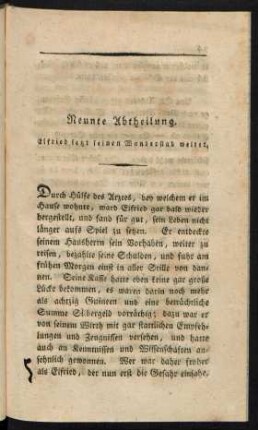 Neunte Abtheilung. Elfried setzt seinen Wanderstab weiter
