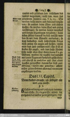 Das LVI. Capitel. Vom kleider-pracht, ob selbiger ein land arm mache