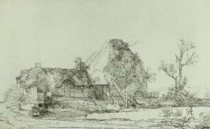Bauerngehöft mit Zeichner