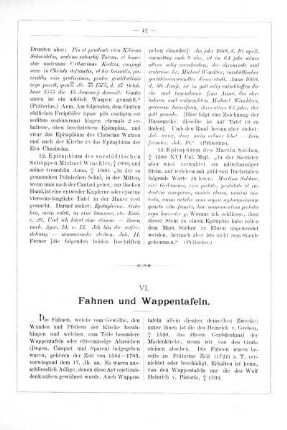 VI. Fahnen und Wappentafeln.