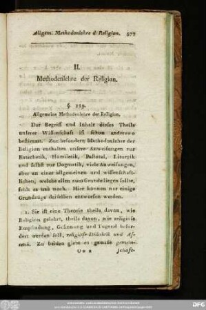 II. Methodenlehre der Religion.
