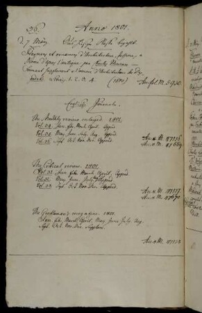 Aus hiesiger Kasse bezahlt. - Englische Journale.
