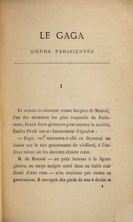Le gaga : Moeurs parisiennes