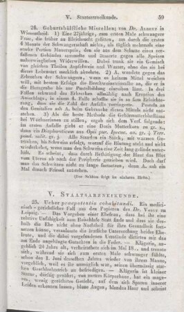 V. Staatsarzneikunde.