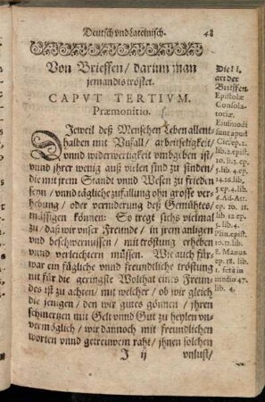 Caput Tertium. Von Brieffen/ darinn man jemandts tröstet.