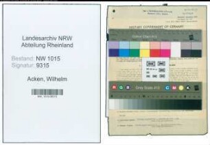 Entnazifizierung Wilhelm Van Acken , geb. 20.05.1874 (Uhrmachermeister)