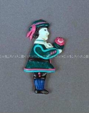 Christbaumschmuck: Dame mit Blume