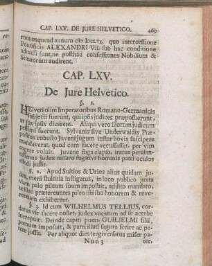 Cap. LXV. De Jure Helvetico.