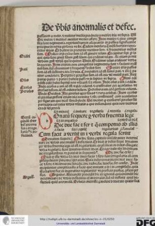 Sextum capitulum de verbis anormalibus id est irregularibus et defectivis