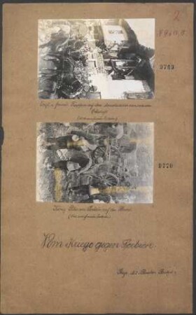 Englische und französische Truppen auf dem Marsch durch eine serbische Ortschaft (Nach einer franz. Zeitschrift)