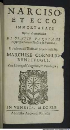 Narciso, et Ecco immortalati